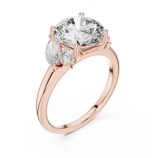 round diamond marquise five-stone ring in rose gold
