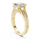 Ladies Asscher split shank diamond ring in gold with Asscher and round lab grown diamonds by Signora Jewels
