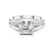 Ladies Asscher split shank diamond ring in gold with Asscher and round lab grown diamonds by Signora Jewels