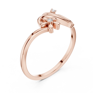round flower-vine diamond ring in rose gold
