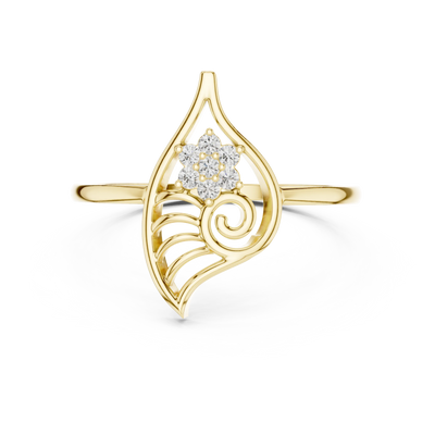 round teardrop cluster diamond ring in yellow gold

