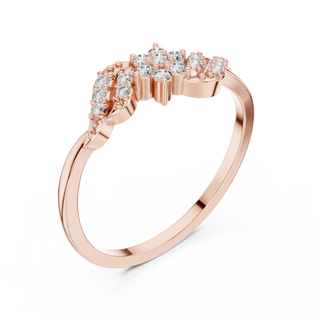 round floral vine diamond ring in rose gold
