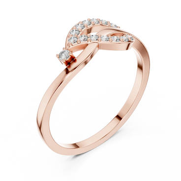 round infinity bypass diamond ring in rose gold
