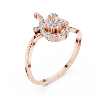 round paisley swirl diamond ring in rose gold
