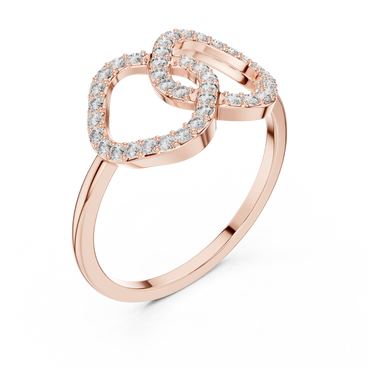 round interlocking loop diamond ring in rose gold
