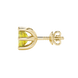Emerald cut yellow gemstone solitaire stud earrings in gold with six prong setting