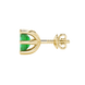 Emerald cut green gemstone solitaire stud earrings in gold with six prong setting