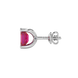 Emerald Cut Red Gemstone Solitaire Stud Earrings in Rose Gold Four Prong Setting