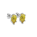 Close-up canary yellow gemstone, white gold six-prong setting.