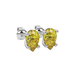 Close-up canary yellow gemstone, white gold classic basket.