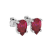 Close-up raspberry red gemstone, white gold lotus basket