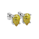 Close-up canary yellow gemstone pendant, white gold lotus basket.