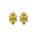 Pear shape canary yellow gemstone earrings, rose gold scalloped six-prong setting.