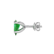 Side profile, white gold emerald green earrings, surprise diamond gallery.