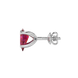 Side profile, white gold raspberry red earrings, surprise diamond gallery.