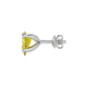 Side profile, white gold canary yellow earrings, surprise diamond gallery.