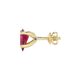 Side profile, yellow gold raspberry red earrings, surprise diamond gallery.