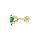 Side profile, yellow gold emerald green earrings, surprise diamond gallery.