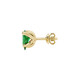 Side profile, yellow gold emerald green earrings, tulip basket gallery.