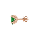 Side profile, rose gold emerald green earrings, tulip basket gallery.