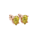 Close-up, pear shape canary yellow gemstone earrings, rose gold tulip basket.