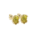 Close-up, pear shape canary yellow gemstone, yellow gold vintage basket earrings.