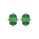 Emerald cut green gemstone stud earrings in rose gold solitaire setting