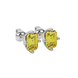 Emerald cut yellow gemstone solitaire stud earrings in fine gold setting