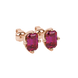 Emerald cut red gemstone stud earrings with elegant open prong design