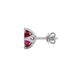Emerald cut red gemstone stud earrings with elegant open prong design