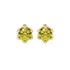 Round-cut canary yellow gemstone stud earrings in a yellow gold scalloped six-prong setting.