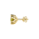 Side angle of yellow gold canary yellow gemstone stud earrings displaying the scalloped six-prong setting.