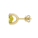 Side profile, yellow gold canary yellow earrings, four prong gallery.