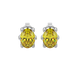 Oval cut canary yellow gemstone earrings, white gold six prong setting.