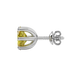 Side profile, white gold canary yellow earrings, six prong gallery.