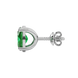 Side profile, white gold emerald green earrings, classic basket gallery.