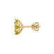 Side profile, yellow gold canary yellow earrings, scalloped six prong gallery.