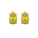 Oval cut canary yellow gemstone earrings, yellow gold surprise diamond setting.