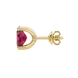 Side profile, yellow gold raspberry red earrings, surprise diamond gallery.