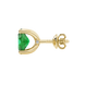 Side profile, yellow gold emerald green earrings, surprise diamond gallery.