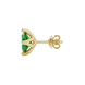 Side profile, yellow gold emerald green earrings, tulip basket gallery.