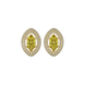 Marquise cut canary yellow gemstone earrings, yellow gold falling edge halo setting