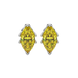 Marquise cut canary yellow gemstone earrings, white gold scalloped six prong setting.