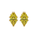 Marquise cut canary yellow gemstone earrings, yellow gold scalloped six prong setting.
