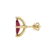 Side profile, yellow gold raspberry red earrings, surprise diamond gallery.