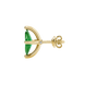 Side profile, yellow gold emerald green earrings, surprise diamond gallery.