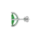 Side profile, white gold emerald green earrings, surprise diamond gallery.