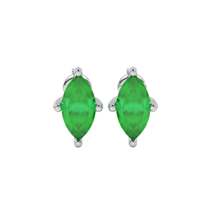 Marquise Cut Surprise Diamond Gemstone Stud Earrings