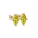 Close-up, marquise cut canary yellow gemstone, yellow gold surprise diamond earrings.
