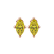 Marquise cut canary yellow gemstone earrings, rose gold surprise diamond setting.